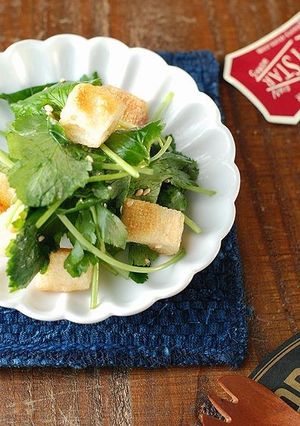 三つ葉とカリカリ揚げの甘酢和え-レシピのメイン写真