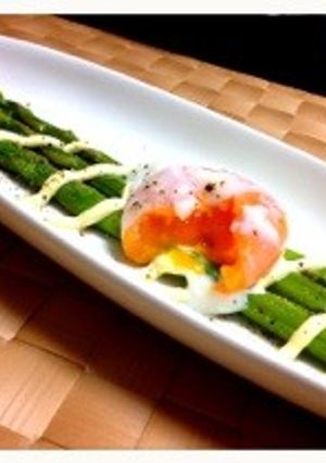 簡単☆アスパラの温玉のせ-レシピのメイン写真