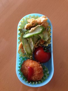 ゆでアスパラの卵とじ♪お弁当にも-レシピのメイン写真