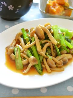 ◆小松菜としめじのにんにく醤油炒め-レシピのメイン写真