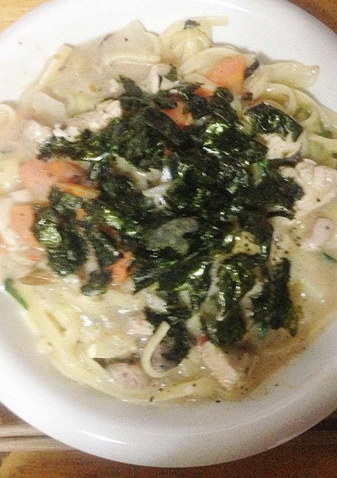 鰹と鶏と野菜のパスタ　餡かけ塩焼きそば風-レシピのメイン写真