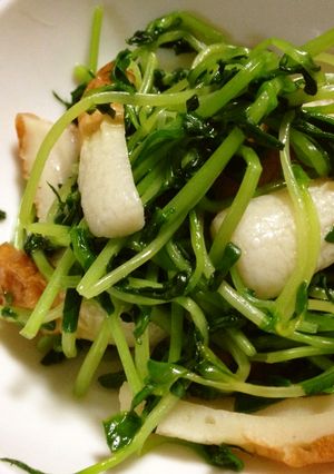 豆苗とちくわのダシダ炒め-レシピのメイン写真
