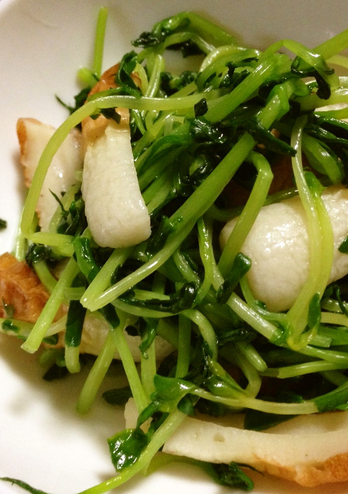 豆苗とちくわのダシダ炒め-レシピのメイン写真