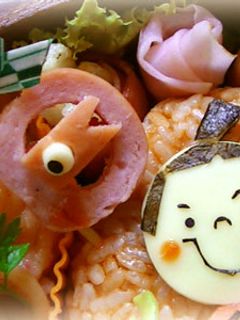 簡単キャラ弁:こいのぼりと金太郎のお弁当-レシピのメイン写真