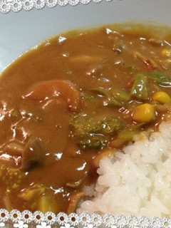 5分でカレー(野菜炒めのストック使用)-レシピのメイン写真
