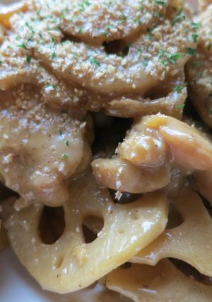 レンコンと鶏もも肉のマヨ炒め-レシピのメイン写真