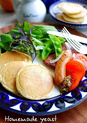 自家製酵母ふわふわ＊ミルク入りパンケーキ-レシピのメイン写真