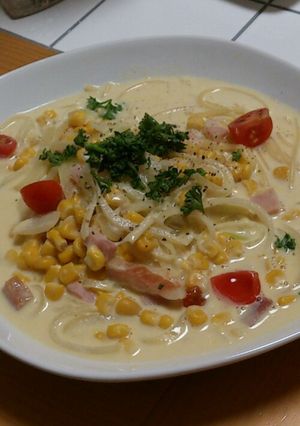簡単にお店の味！コーンクリームパスタ-レシピのメイン写真