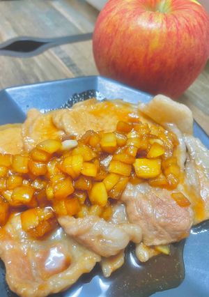 豚ロースの照り焼き　　りんごソテー🍎-レシピのメイン写真