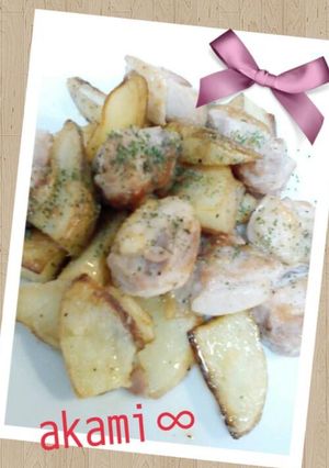 新じゃがとチキンのガーリックチーズ炒め-レシピのメイン写真