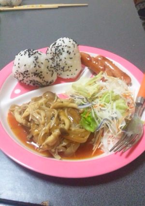 簡単ハンバーグ(キノコソース)-レシピのメイン写真