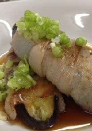 簡単ナス肉巻き♪ポンズねぎ風-レシピのメイン写真
