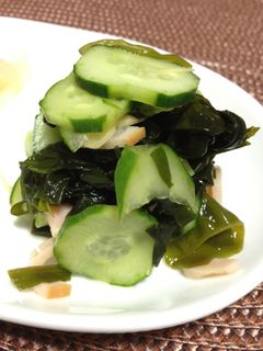 きゅうりとワカメとハムの酢の物-レシピのメイン写真