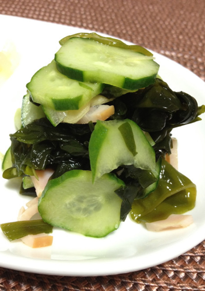 きゅうりとワカメとハムの酢の物-レシピのメイン写真