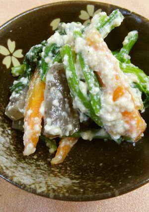 絹ごし豆腐でこんにゃくのなめらか白和え-レシピのメイン写真