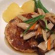 サンマと豆腐のハンバーグきのこあんかけ
