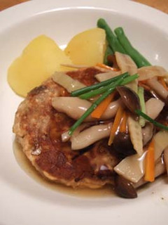 サンマと豆腐のハンバーグきのこあんかけ-レシピのメイン写真