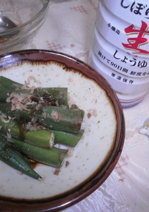 居酒屋の味♡オクラのおかか醤油-レシピのメイン写真