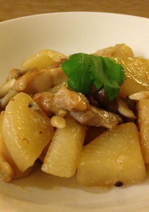 アメリカで作る大根と鶏肉の塩麹炒め煮-レシピのメイン写真