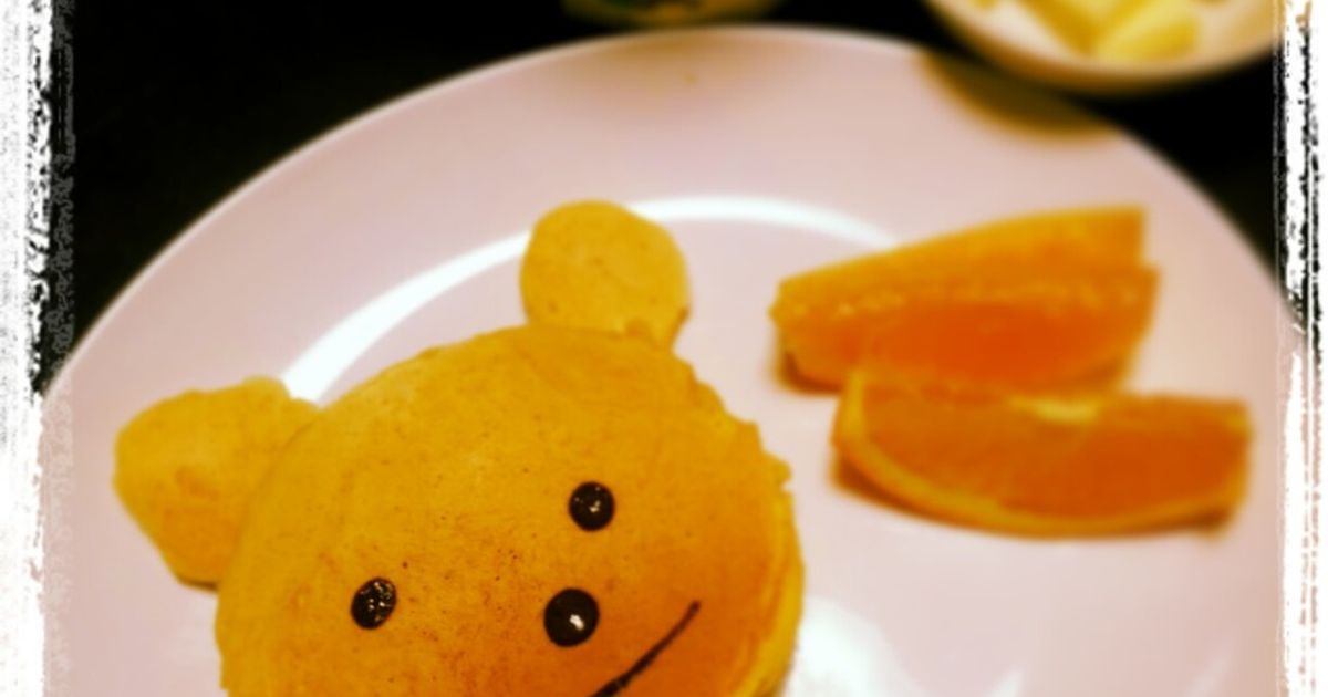 ✿ぽてくまさんとパンケーキ✿うさぎさん✿ハチさん✿ くまさんパンケーキ by ＊mie＊ 【クックパッド】 簡単おいしい