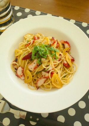タコと大葉のペペロンチーノ-レシピのメイン写真