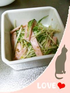 ハム&水菜炒め:冷凍お弁当野菜おかず-レシピのメイン写真