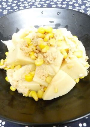 ツナ＆コーンで筍のバターじょうゆ炒め-レシピのメイン写真