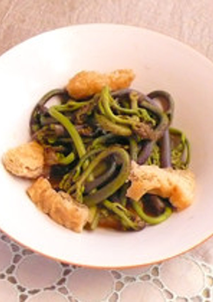 わらびと油揚げの煮物-レシピのメイン写真