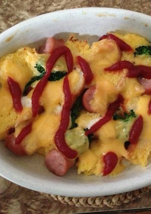 朝食に☆たまごとチーズのパングラタン-レシピのメイン写真
