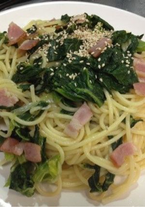かき菜とベーコンのパスタ-レシピのメイン写真