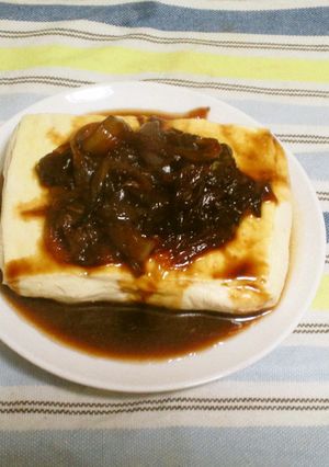 【簡単】豆腐の甘辛たまねぎ乗せ-レシピのメイン写真