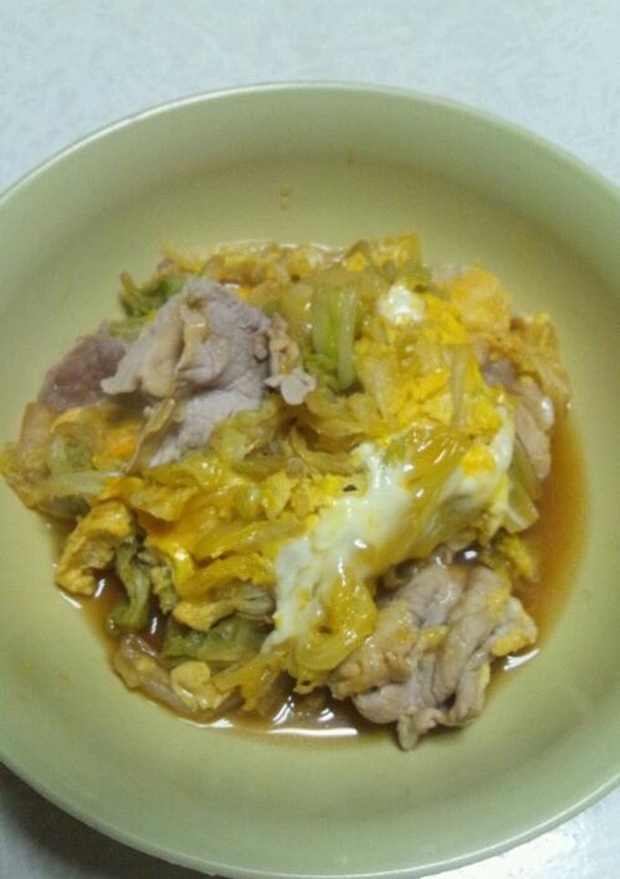 白菜と豚肉の卵とじ-レシピのメイン写真