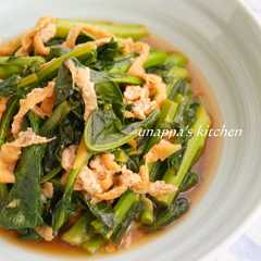 A picture of かき菜と油揚げの炒め煮.