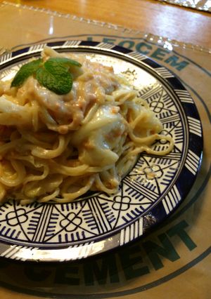 キャベツと鮭フレークの簡単クリームパスタ-レシピのメイン写真