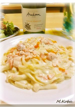 サクラマスのクリームパスタ-レシピのメイン写真