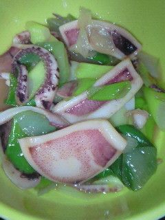 一夜干しイカとネギのカレー炒め-レシピのメイン写真