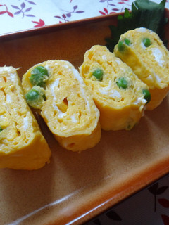 グリーンピースで春の卵焼き-レシピのメイン写真