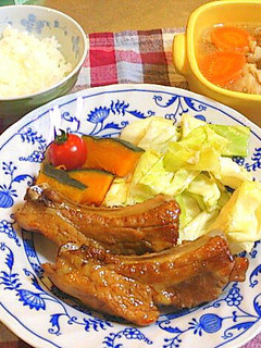 1度で2品激ウマ☆スペアリブ焼き&スープ-レシピのメイン写真