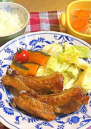 1度で2品激ウマ☆スペアリブ焼き&スープ-レシピのメイン写真
