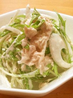 水菜と新玉ねぎのツナサラダ-レシピのメイン写真