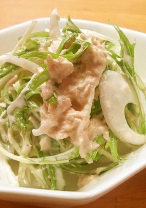 水菜と新玉ねぎのツナサラダ-レシピのメイン写真