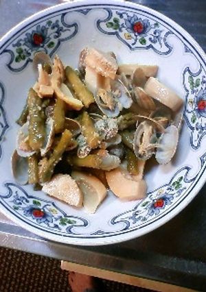 アサリとタケノコとアスパラのワイン煮-レシピのメイン写真