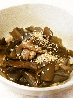 保存食里芋の茎ズイキと昆布の煮物-レシピのメイン写真
