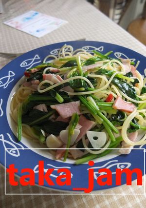 ベーコンとニンニクとほうれん草のパスタ-レシピのメイン写真