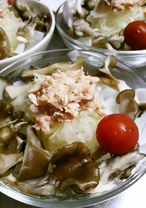 玉ねぎとキノコと大根の簡単サラダ♪-レシピのメイン写真