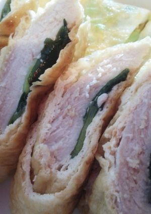 豚ロースとわけぎの油揚げ巻き、の蒸し焼き-レシピのメイン写真