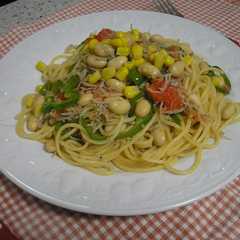 รูปของ じゃこと大豆のパスタ