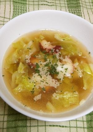 たことキャベツの洋風スープ-レシピのメイン写真