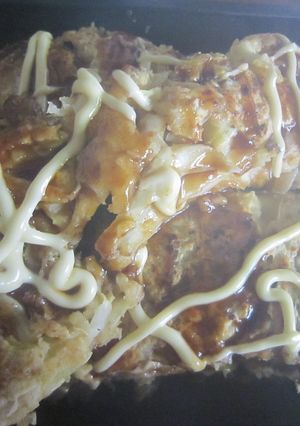 フライパンで❤じゅーじゅーお好み焼きv-レシピのメイン写真