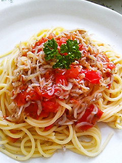 しらすとトマトのバジル風味オイルパスタ☆-レシピのメイン写真